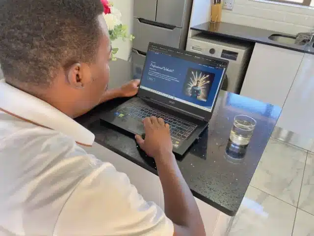 Software developer coding